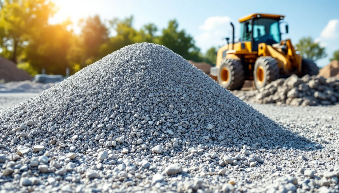 Bulk pile of crushed gravel awaiting delivery at a job site
