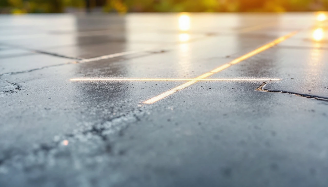 Chalk snap line stretched across a smooth freshly finished slab