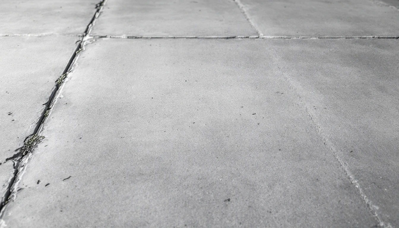 Compact broomed concrete pad with crisp sawn control joints