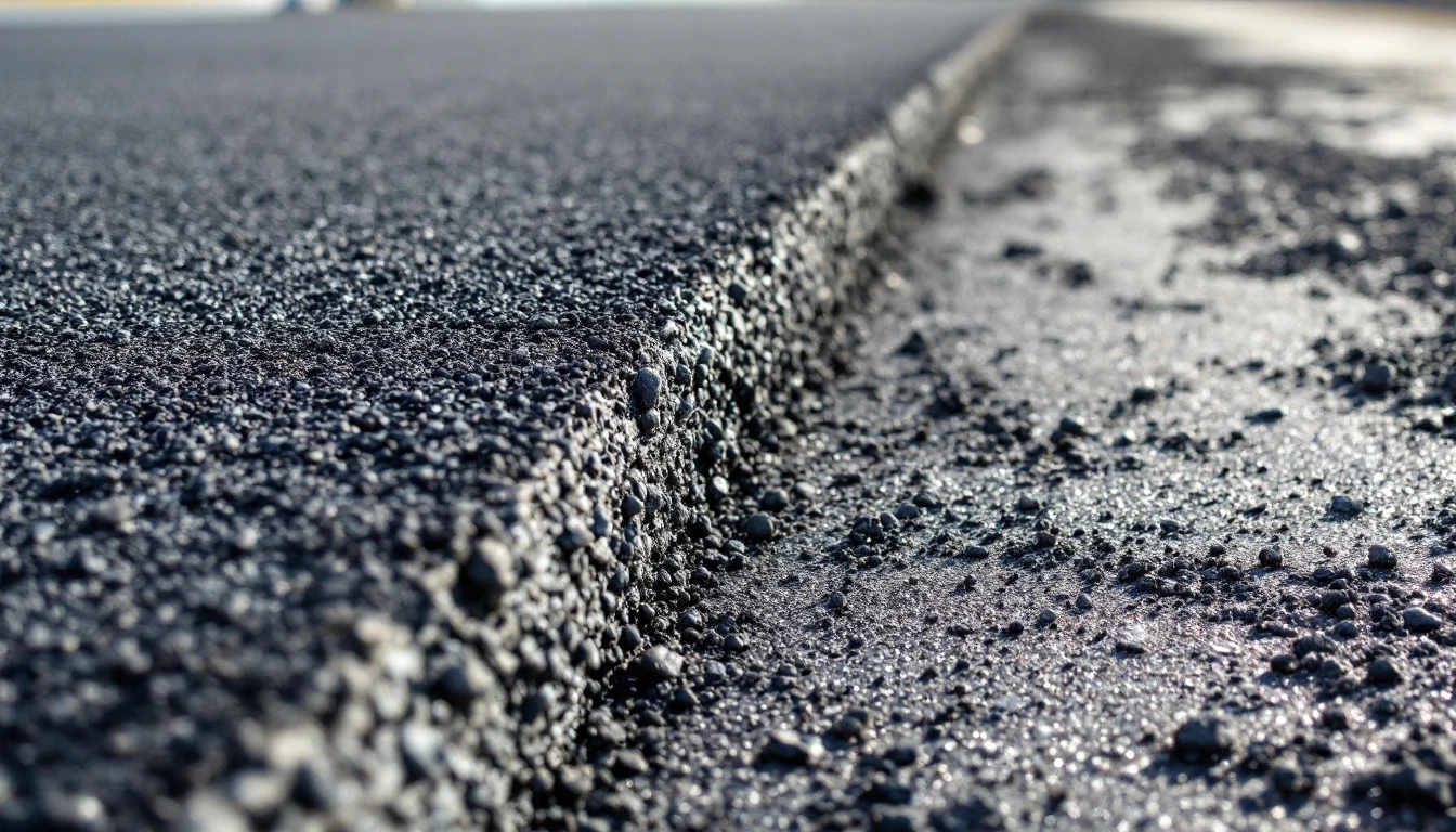 Fresh asphalt mat under a compaction roller with hot lifts