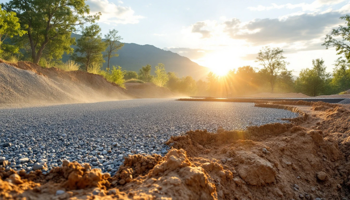 Graded gravel base with edge forms ready for new surfacing