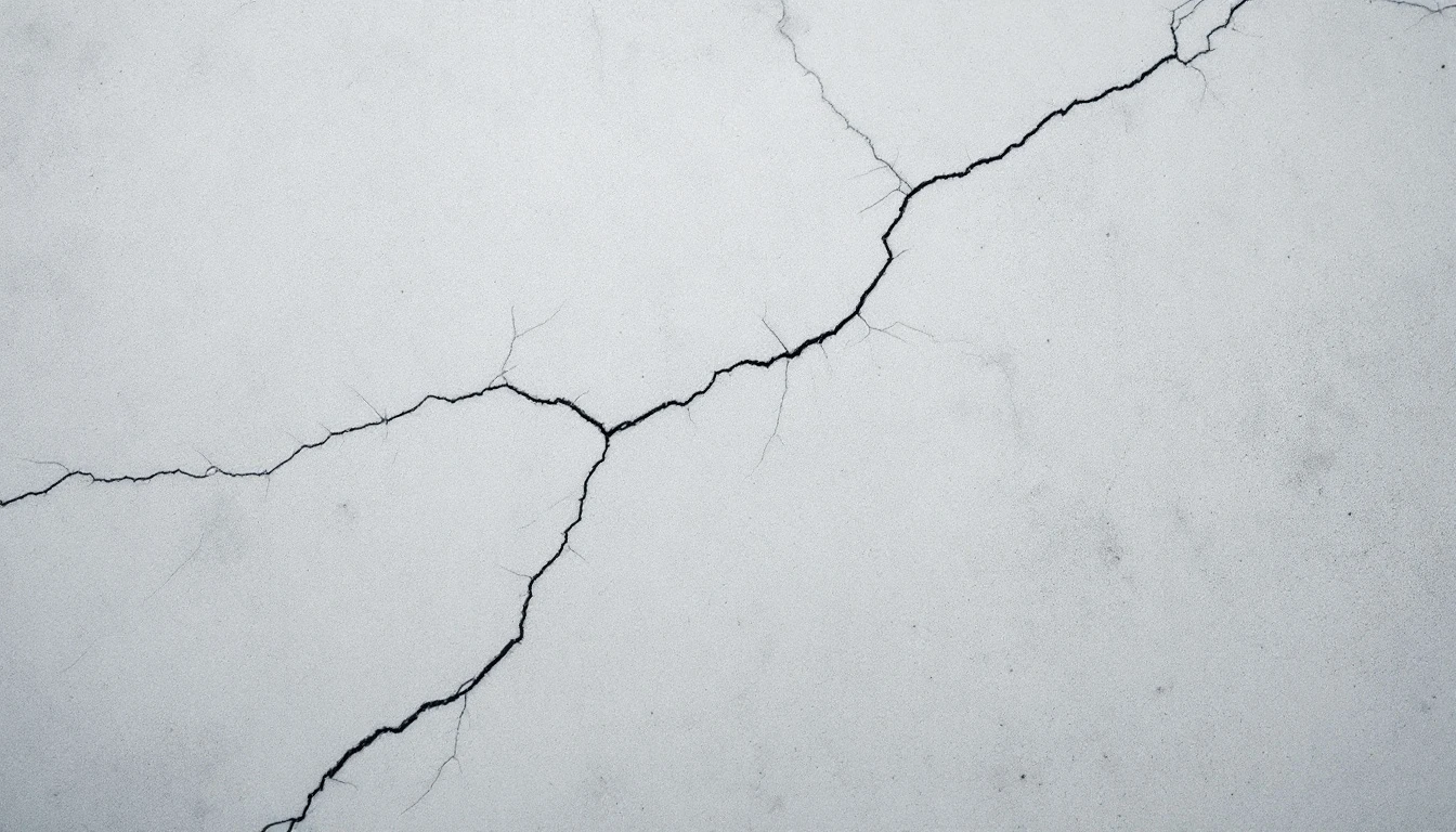 Fine hairline shrinkage cracks across a pale gray concrete surface