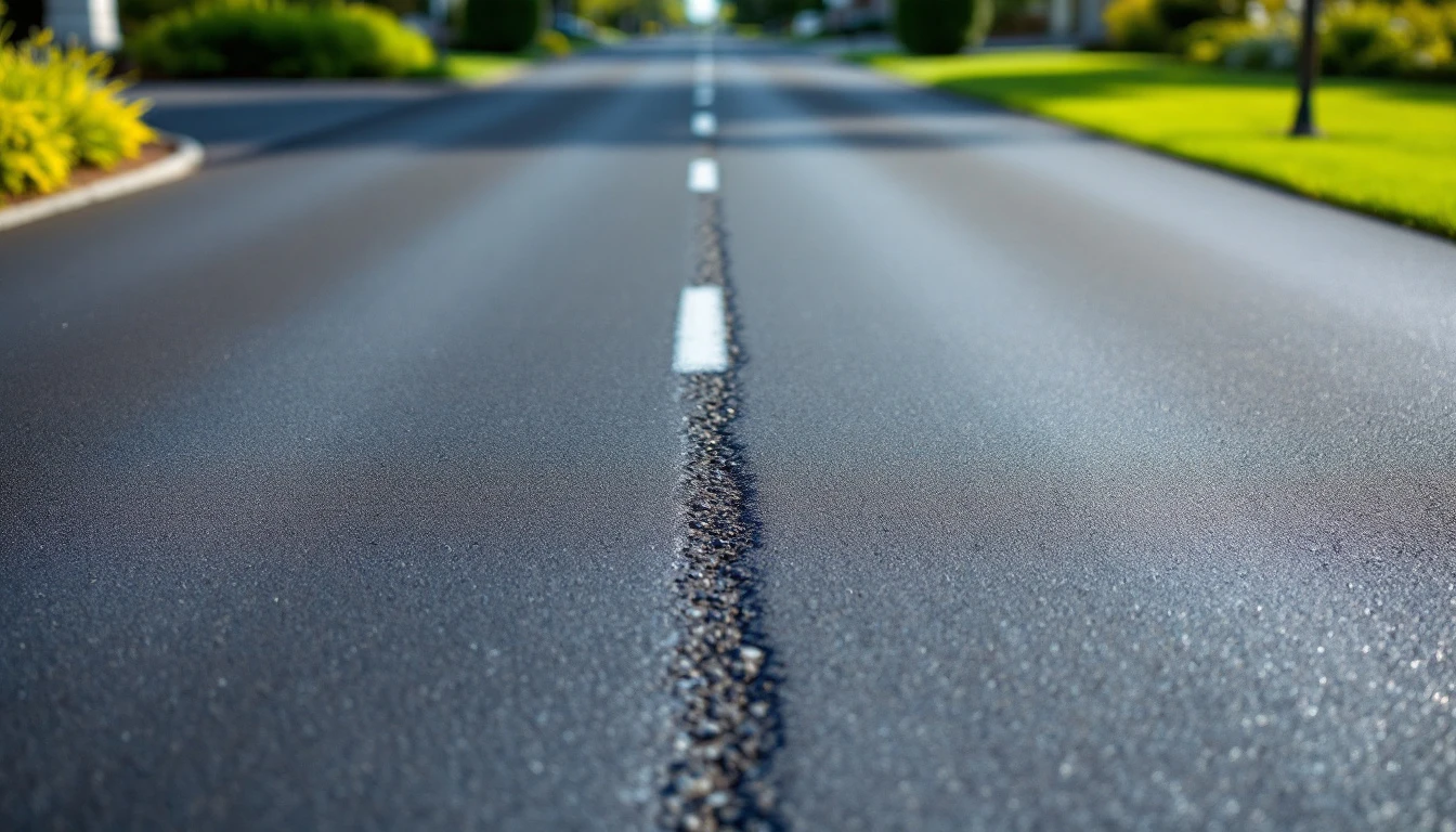 Two matching asphalt driveways divided by a center joint line