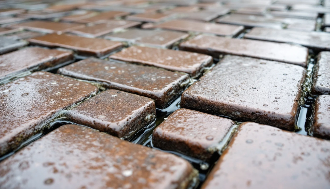 Permeable pavers with water draining through wide joints