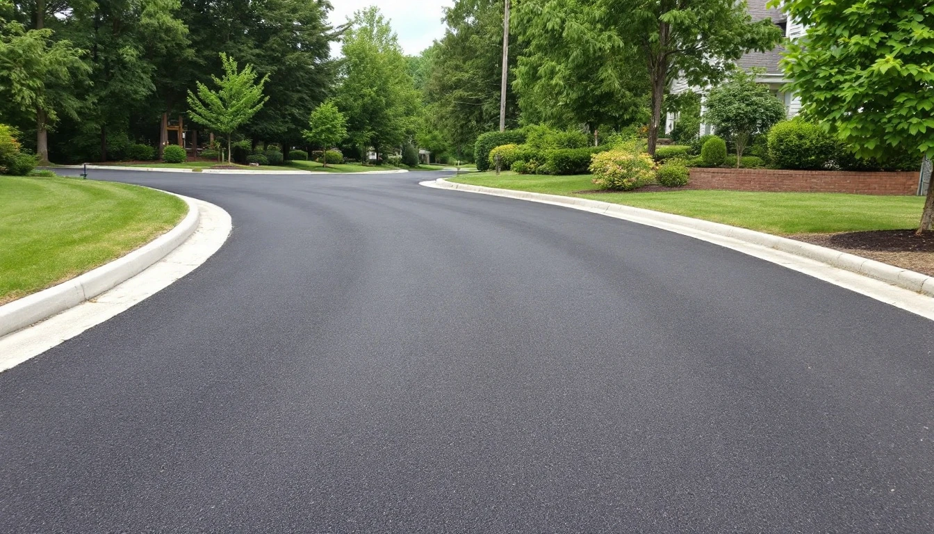 Plain asphalt front drive in flat overcast light with neat edges