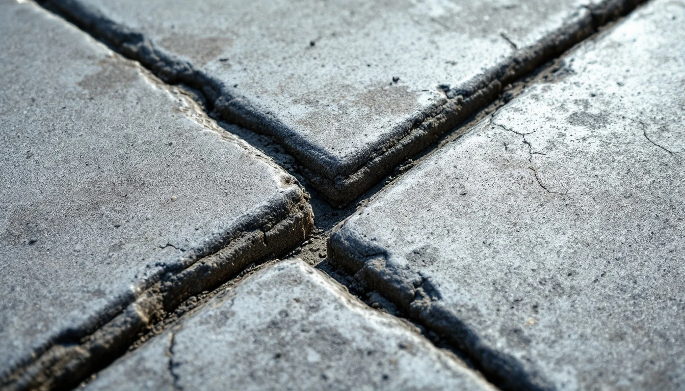 Raised uneven slab joint forming a trip edge on concrete