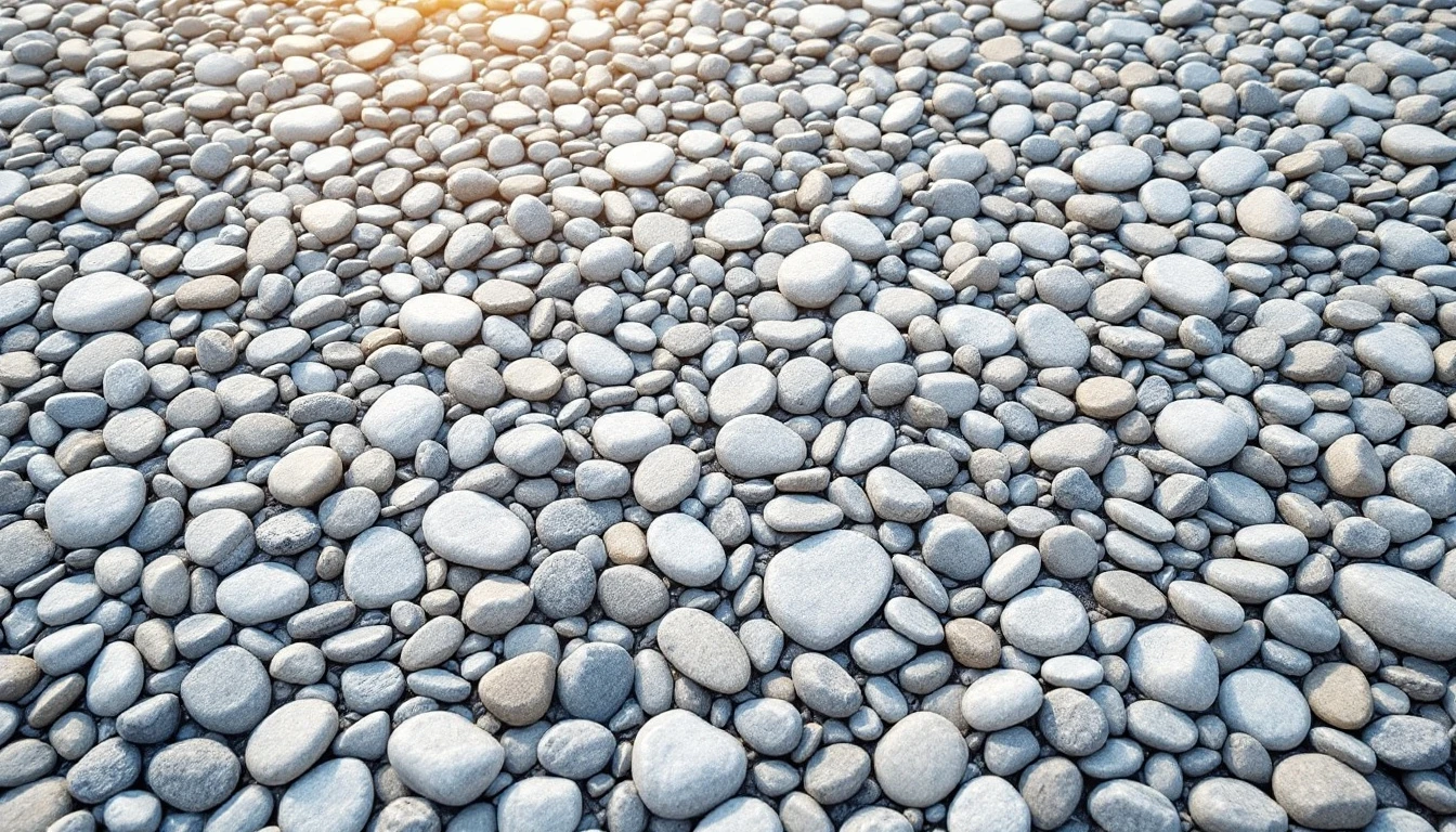 Smooth resin bound pebble surface with even stone texture