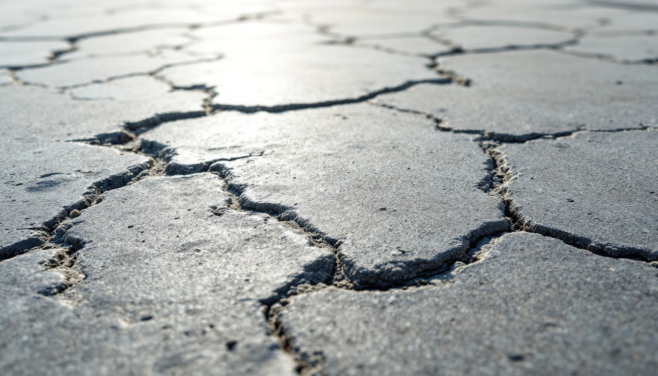 Uneven ridged patches across a poorly finished concrete driveway surface