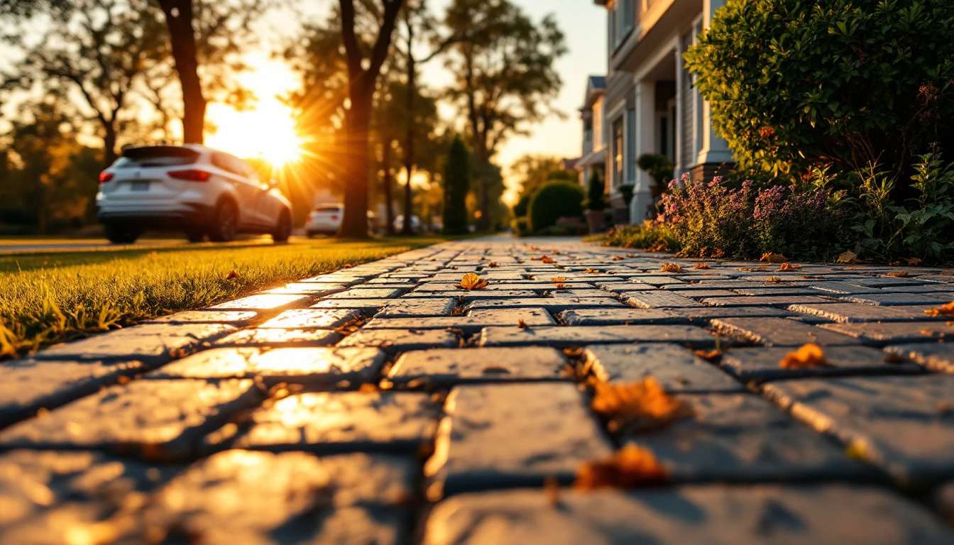 Sealed paver frontage catching warm golden hour light