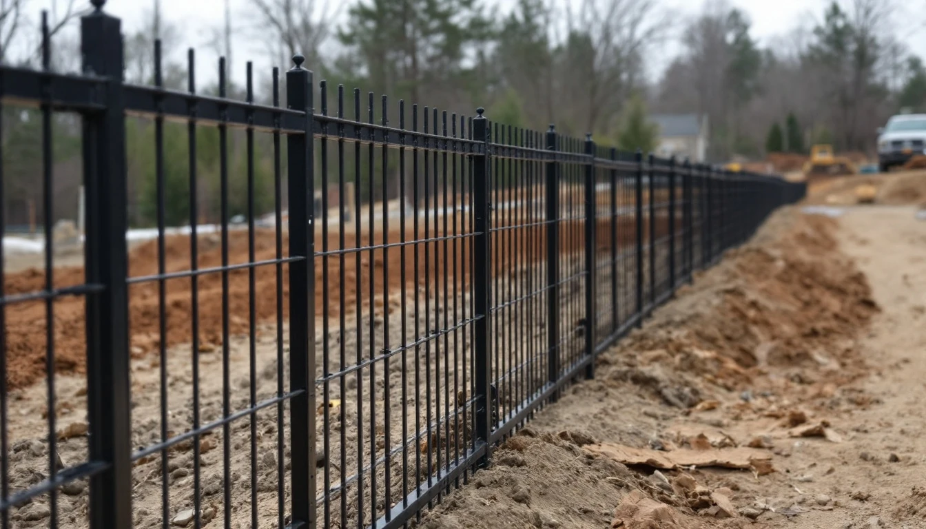 Black silt fence staked along a freshly graded driveway site