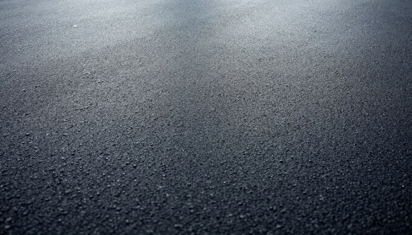 Smooth dark coating freshly spread over an asphalt surface