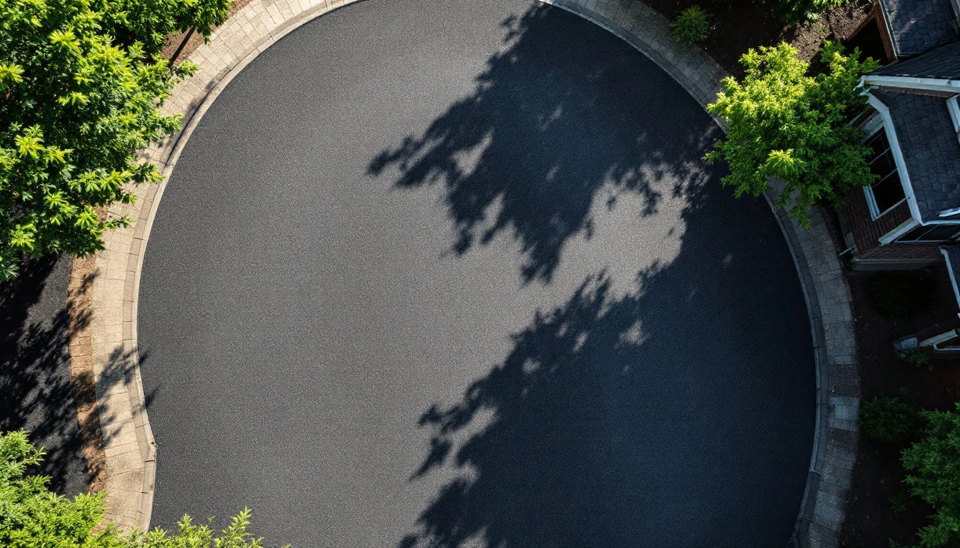 Smooth freshly paved asphalt drive under bright midday sun