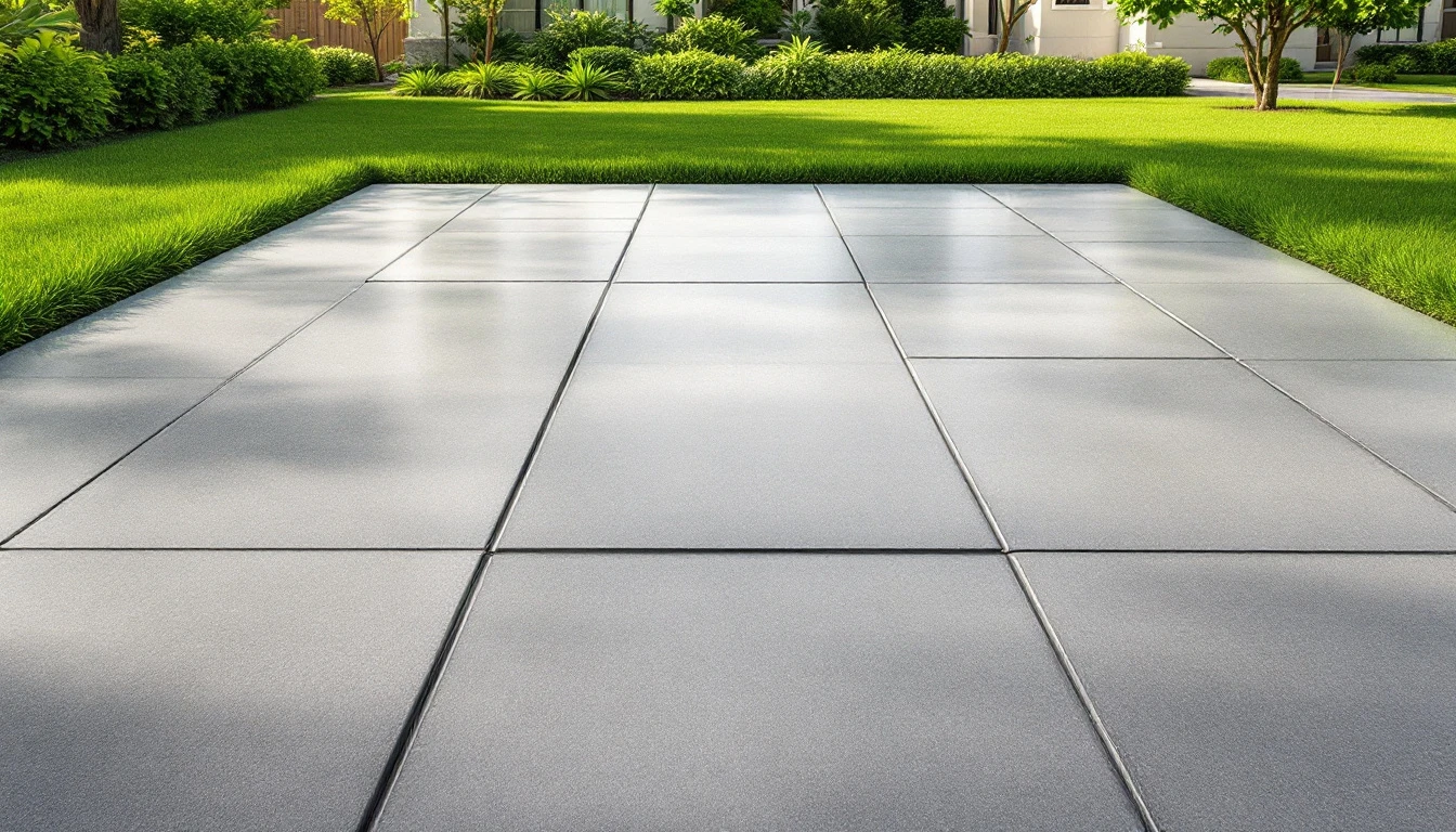 Clean new slab with straight sawn grooves viewed from above